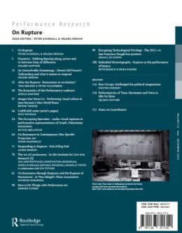 Back cover of Performance Research: Volume 19 Issue 6 - On Rupture